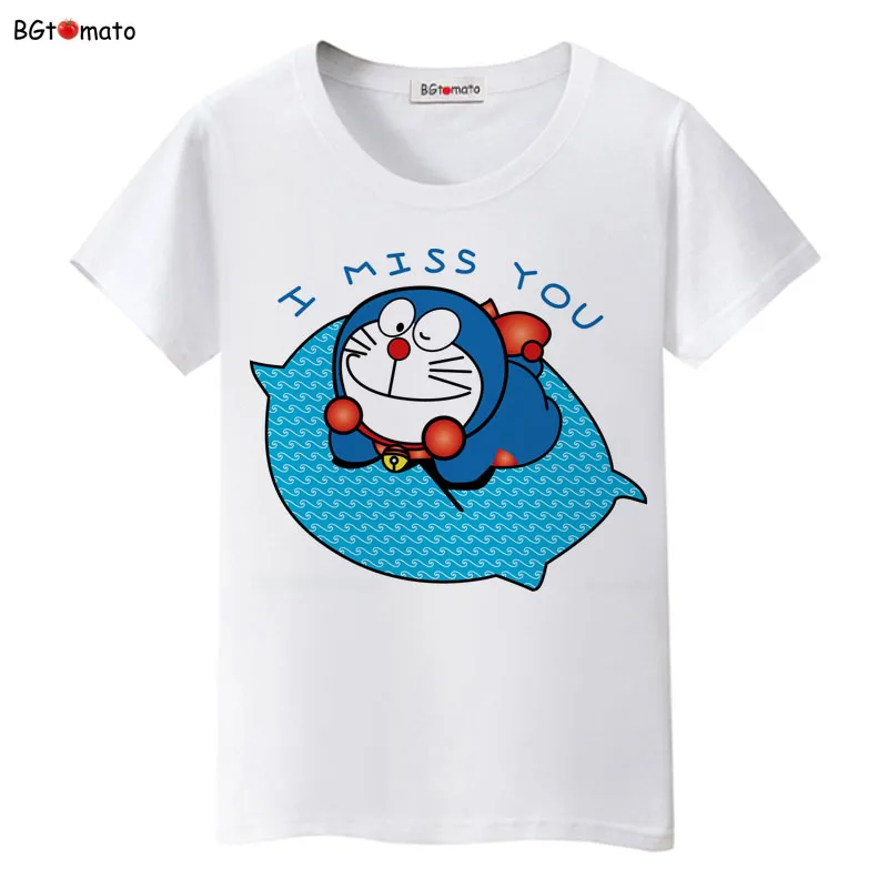 BGtomato doraemon футболка женская детская мечта прекрасный мультфильм рубашка бренд хорошего качества удобные повседневные топы