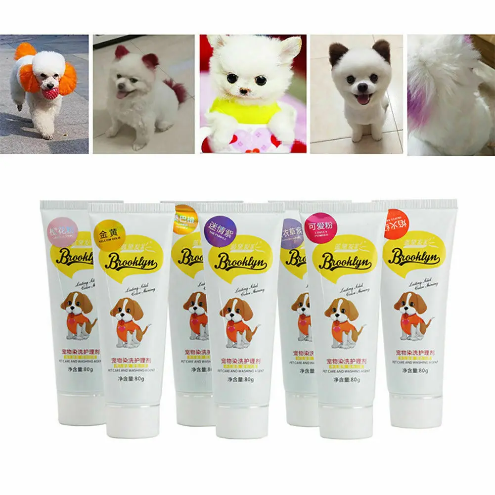 

80g Pet Dog Hair Color Dye Coloring Dyeing Harmless Natural Dyeing Agent Safe