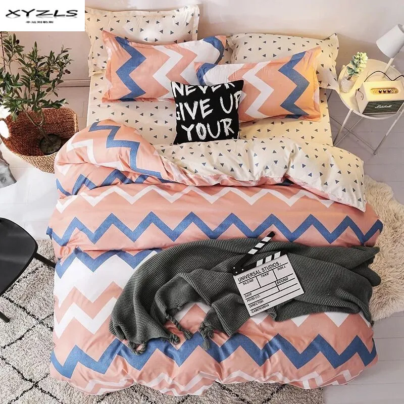 

XYZLS Modern Bedding Sets Geometric Pattern Bed Linens Duvet Cover Bed Sheet Pillowcases Cover Set Without Comforter