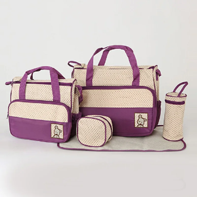 Suporte para Garrafa de Ternos para a Mãe do Bebê Bolsa de Fraldas Carrinho de Bebê Carrinho de Carrinho de Bebê Múmia Carrinho de Maternidade Conjuntos 5 Pçs – Set