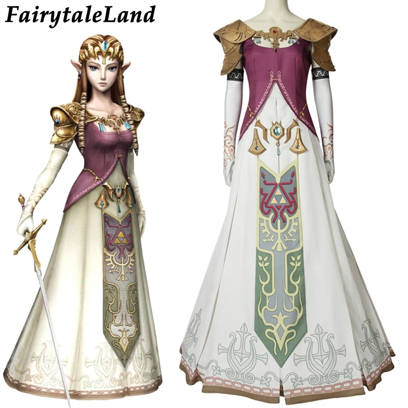 

The Legend of Zelda Twilight Princess Cosplay Costume Halloween Zelda Princess Cosplay clothing Dress Custom Made With Headwear