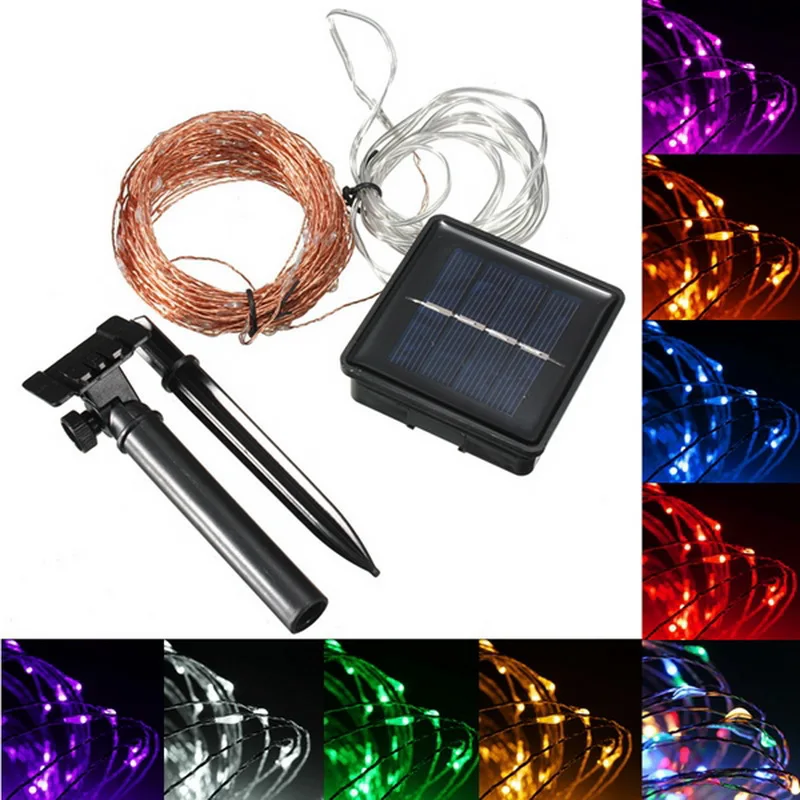 

100 leds LED Solar Light Fairy Strip lamp 10m Outdoor Waterproof Holiday Wedding Christmas New Year Decor String