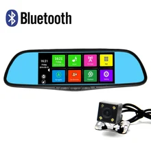 7 inch Special Android 4.4 Car DVR Dual Lens Camera Rearview mirror Full HD 1080P gps Bluetooth WIFI FM Map ROM 16GB