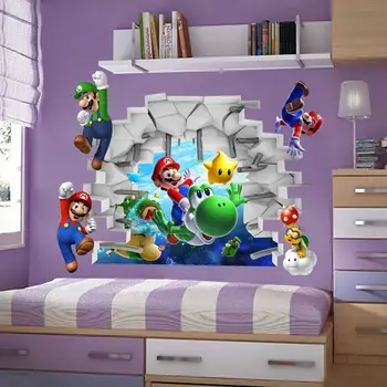 

Kids Games Super Mario Bros 3D View Art Wall Stickers Decals Mural Home Decor Wall Stickers