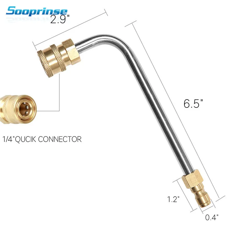 Sooprinse насадка для мытья под давлением, сменная насадка, устройство для чистки желоба, насадка для палочки 1/", быстрое подключение, нержавеющая сталь
