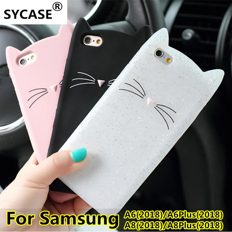 SYCASE для samsung Galaxy A6 A6Plus плюс A8 A8Plus 2018 Мода животных основа крышка борода кошачьими