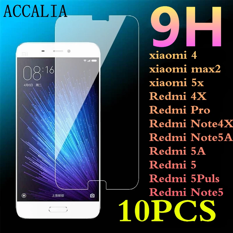 10 шт. 9H закаленное стекло для Xiaomi 5 MAX2 Mi5X пленка Redmi 4X pro Note4X note5A 5A 5Puls Note5 2.5D Защитная