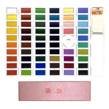 18/38/58Color Fold Watercolor Paint Gift Box Set Solid Watercolor Pigment With Waterbrush for Artist Drawing Art Paint Supplies