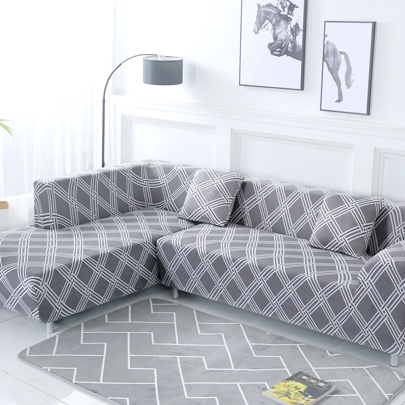 2 шт. Чехлы для угловой диван эластичное покрытие диван для гостиной шезлонг покрывало для дивана l-образный чехол на диван из стрейч-материала - Цвет: 13
