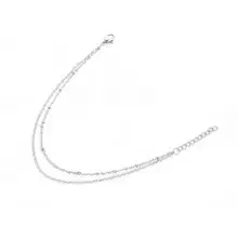 Fashion Stainless Steel Double Layer Bracelets Silver Trendy Jewelry For Women Girls Friends Gifts 19cm(7 4/8") Long, 1 Piece