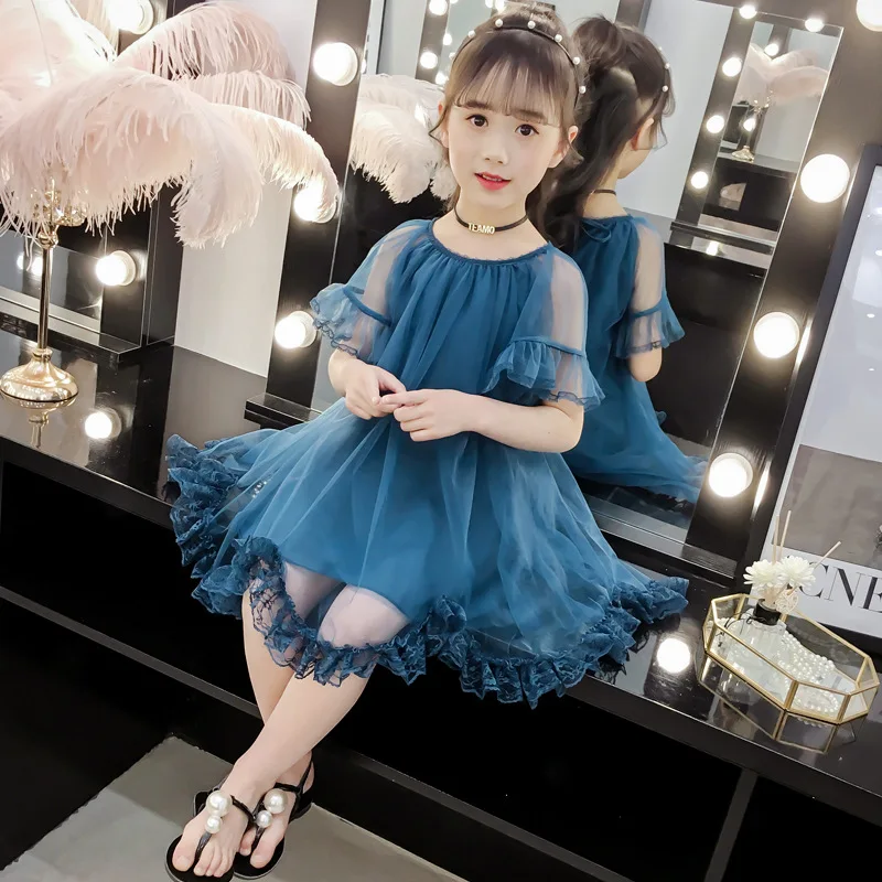 

Girls Summer Dresses New Kids Thin Breathable Children's Dresses Fashionable Oceanic Style 2019 Summer Dresses