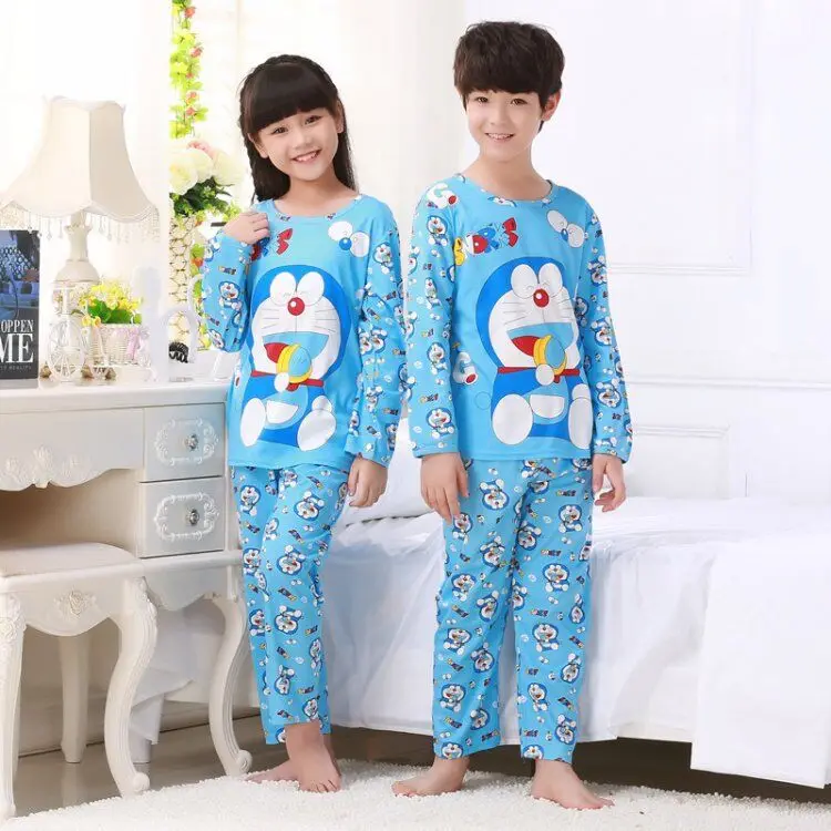 Зимние детские пижамы одежда для сна больших пижамы для мальчиков и девочек комплекты От 2 до 14 лет Детская одежда ночное белье; домашняя одежда; одежда для малышей Костюм официанта - Цвет: color at picture