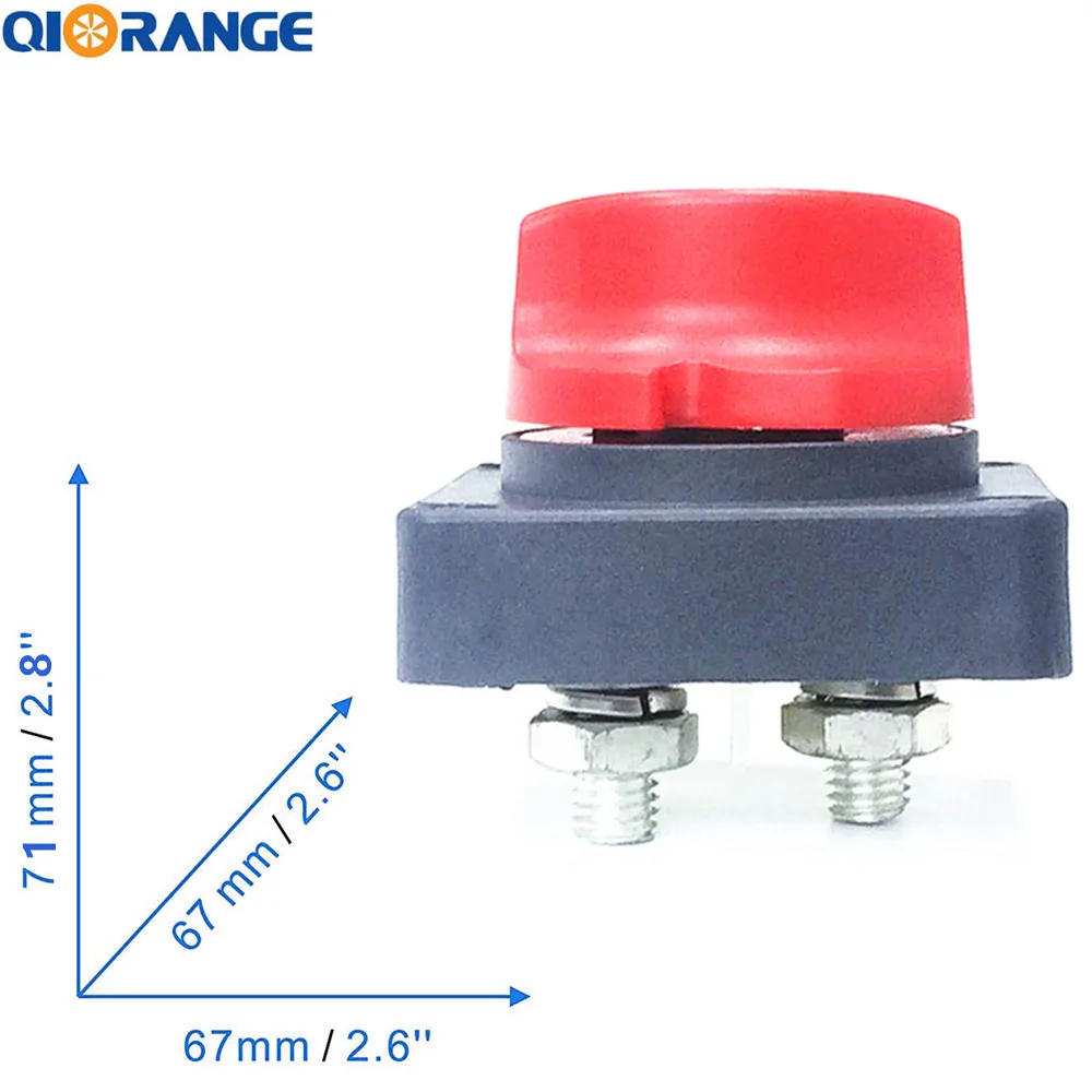 Qiorange Battery Isolator Switch 12-48V 350A Removable Knob Battery Power Cut Off Switch Battery Disconnect Switch for Car Truck Boat 