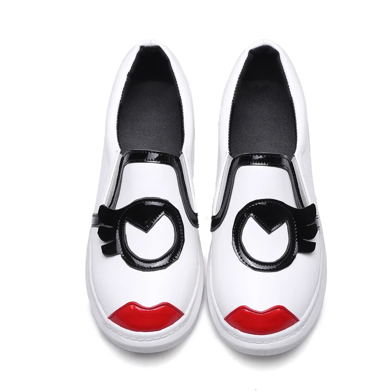 2018 Spring New Ladies High Heel Wedges Peas Shoes Fashion Casual Footwear For Women Online White Black4
