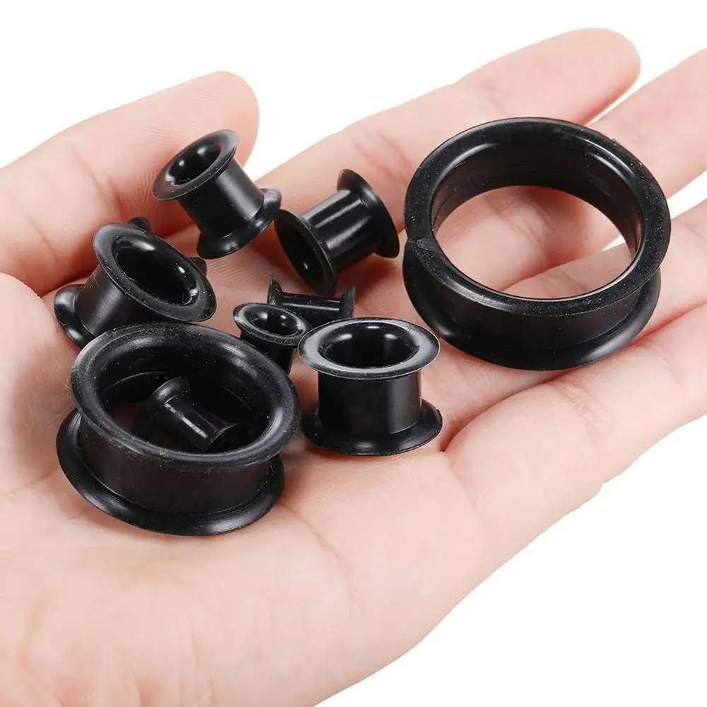 Hollow Silicone Flexible Double Flared Flesh Ear Tunnel Plugs Gauge Expander Stretchers Piercing Jewelry 3mm-40mm 2pcs/lot piercing jewelry,ear piercing jewelry,body piercing jewelry,body jewelry