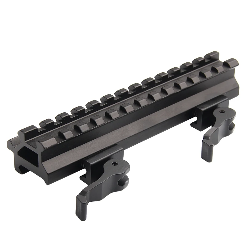 Airsoft Long Quick Detachable Double Rail Angle Weaver Picatinny Mount Integral QD Lever Lock System 13 Slots For Hunting RL1-0012-7