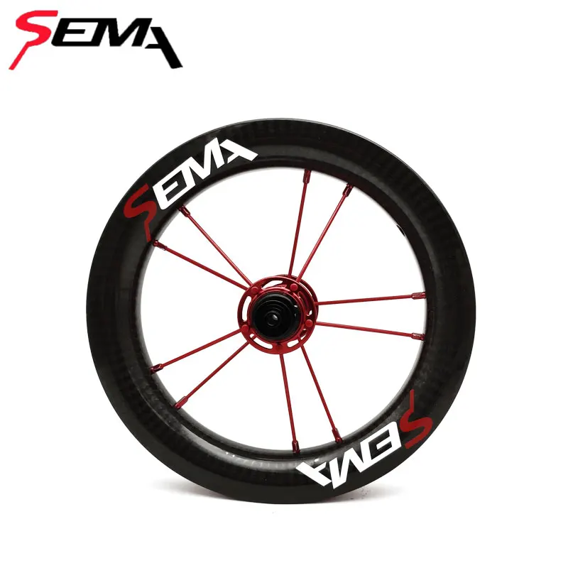 Углеродные колеса, SEMA-C8, 12 дюймов, для детей, балансировочный велосипед с SKF 6802, керамический подшипник и титановый спиц, лучшее качество