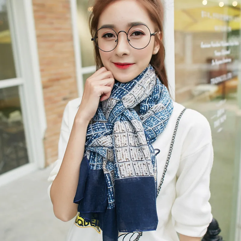 

new South Korea cotton explosive device manufacturers wholesale kao yiwu plaid scarves silk scarves