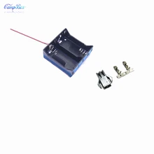 10 шт. 2xd-тип батарейный отсек держатель Гнездо распределительная коробка для проводов с 15 см провода, SM 2,54 заголовок и щипцы