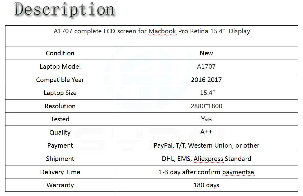 A1707 ЖК-экран для macbook pro 15,4 ЖК-экран светодиодный дисплей в сборе