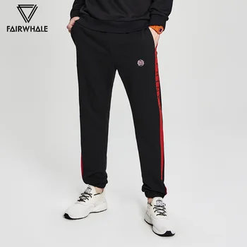 

Mark Fairwhale 2019 men's casual pants embroidery side stripe sportswear elastic waist tracksuit bottoms male pant 718123017010