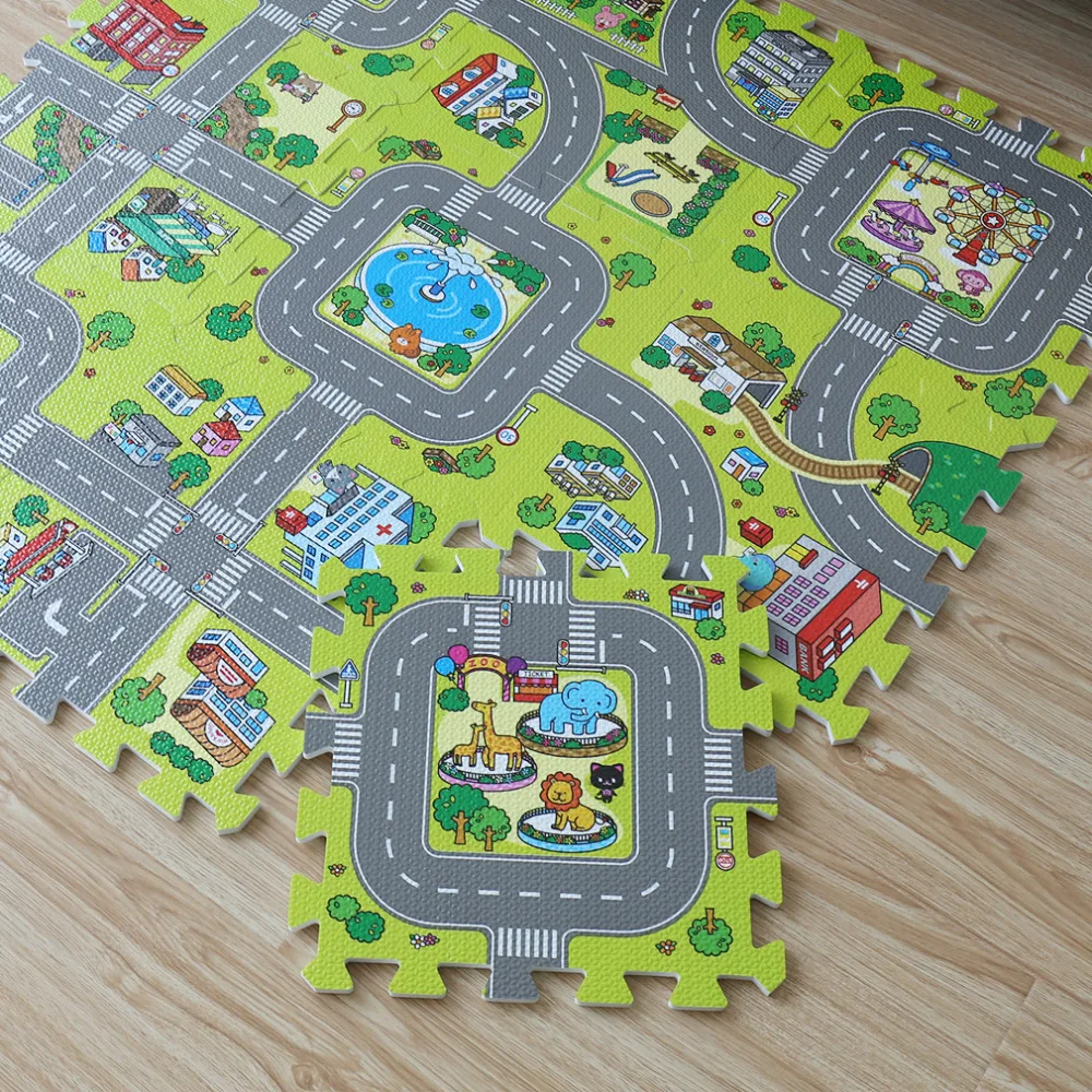 Mipozor-18pcs-lot-City-Road-EVA-Foam-puzzle-Play-Mat-Rug-Floor-Soft-Safe-Crawling-Carpets