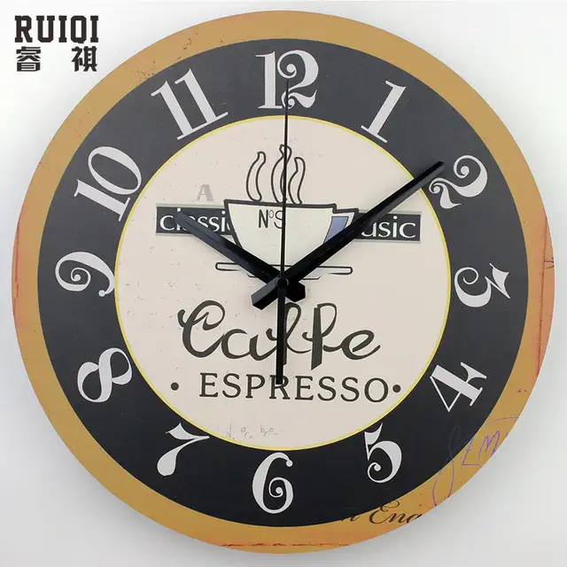 Fashion Coffee Wall Clocks Absolutely Silent Wall Clock Home Decor