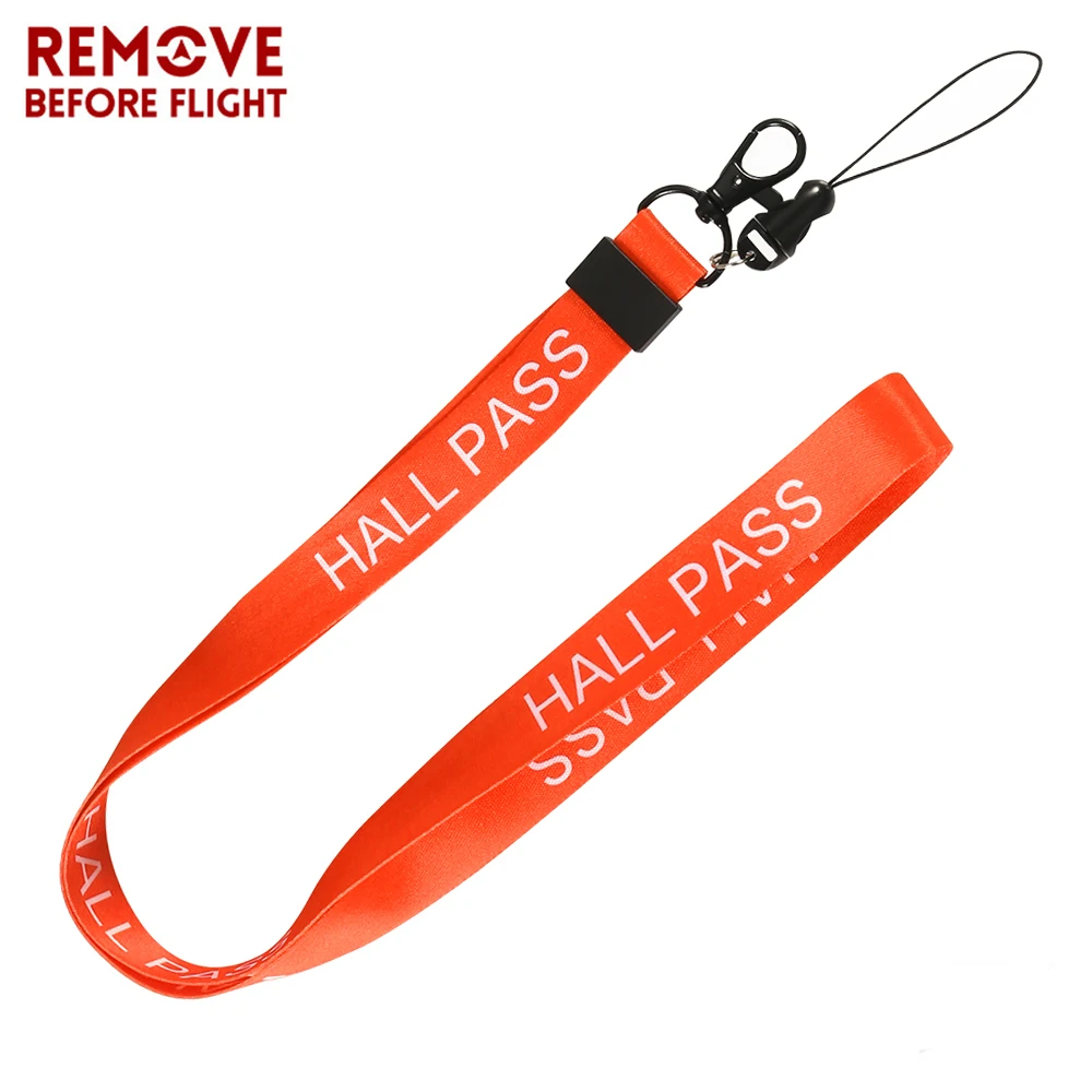 ORANGE Hall Pass Lanyards and School Passes Set Keychain Lanyard ID card Holder (1)