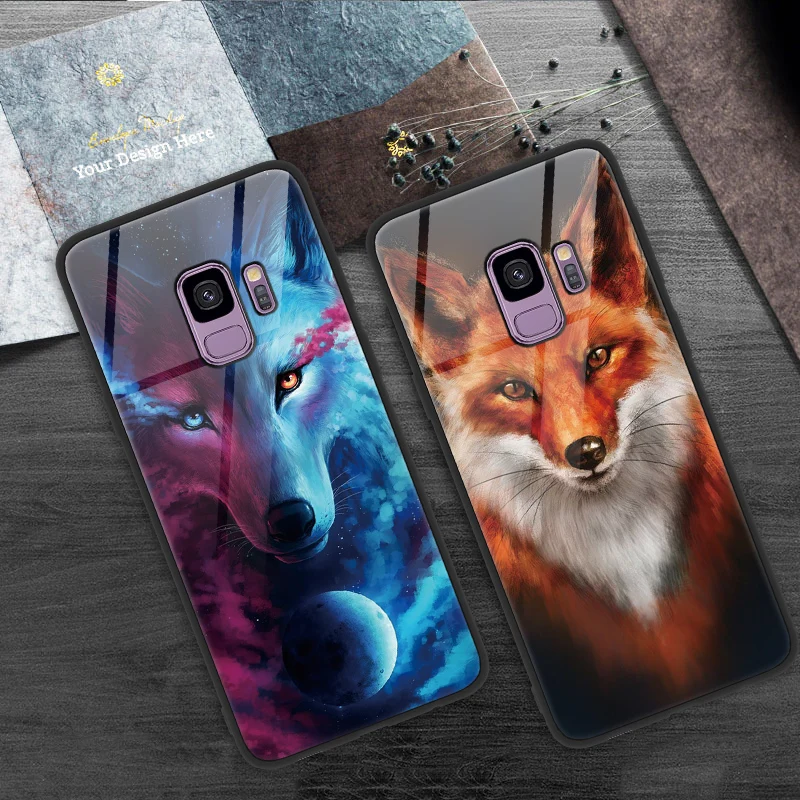 

Tempered Glass Cartoon Case For Samsung Galaxy S9 S8 S10 Plus S10e Note 8 9 J4 J8 J7 Prime Cover FOR Galaxy A6 Plus J8 2018 Case
