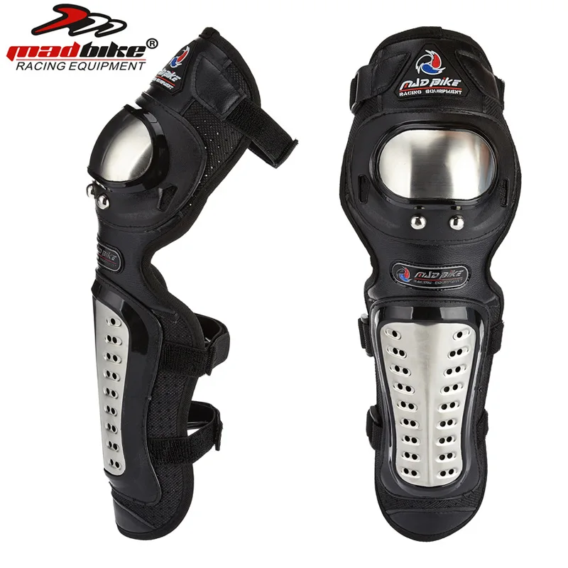 4Pcs/Set Motorcycle Kneepad Stainless Steel Moto Elbow Knee Pads MadBike Motocross Racing Protective Gear Protector Guards Kit