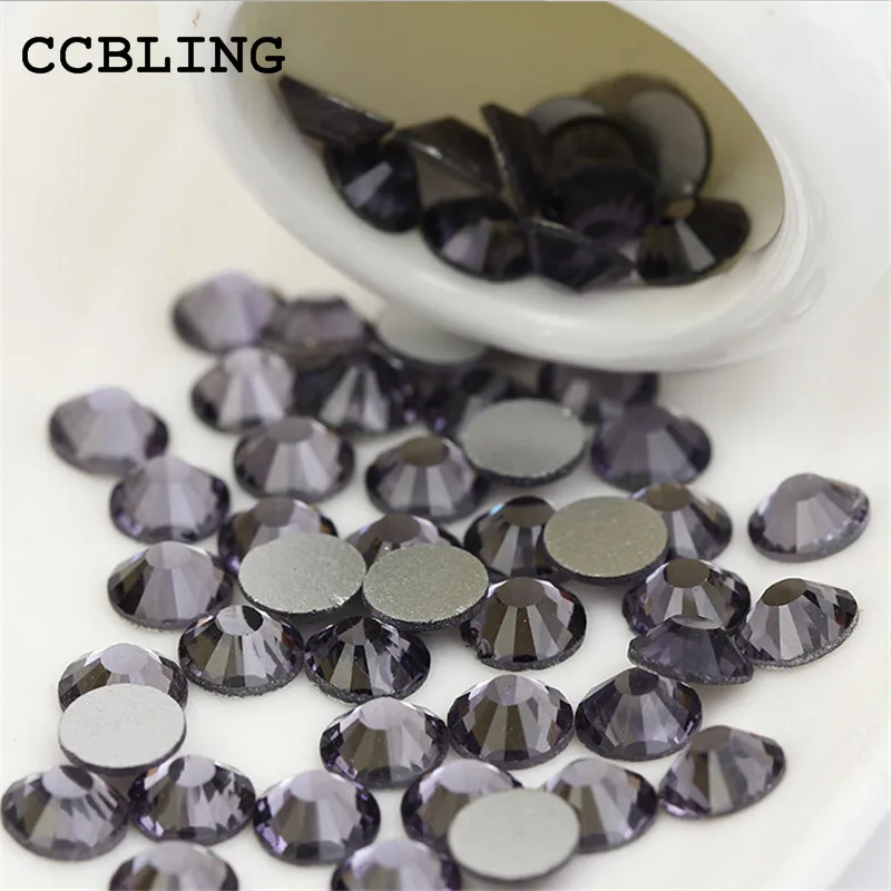 

CCBLING Crystal Violet ss3-ss30 bag Nail Rhinestones Flat Back Non Hotfix Glitter Nail Stones,DIY 3d Nail Phones Decorations