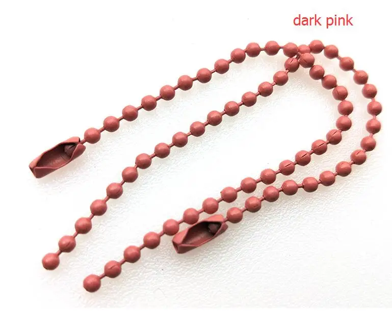 1 упаковка,, много, оптом, цветные 2,4 мм шарики, цепи, шарики с разъемом для DIY, аксессуары цепочки для ключей - Цвет: dark pink