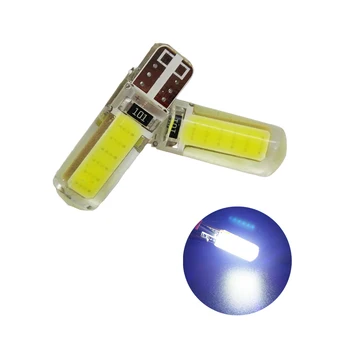 

100X/lot T10 W5W 194 168 COB 12SMD Silica Gel Led Auto Car Led Reading Light Indicator Lamp Car Led License Plate Lights