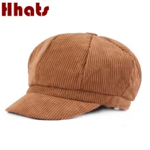 Твердые вельветовые восьмиугольной Hat для Для женщин девочек Повседневное пустой Винтаж зима Берет пустой Ретро береты осень женский Кепки Gorras