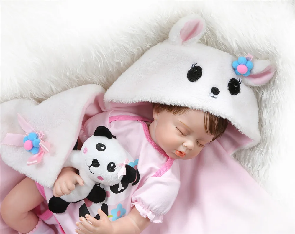 

55CM Soft silicone reborn baby dolls toys for children newborn sleeping princess girl babies realitic interactive dolls for girl
