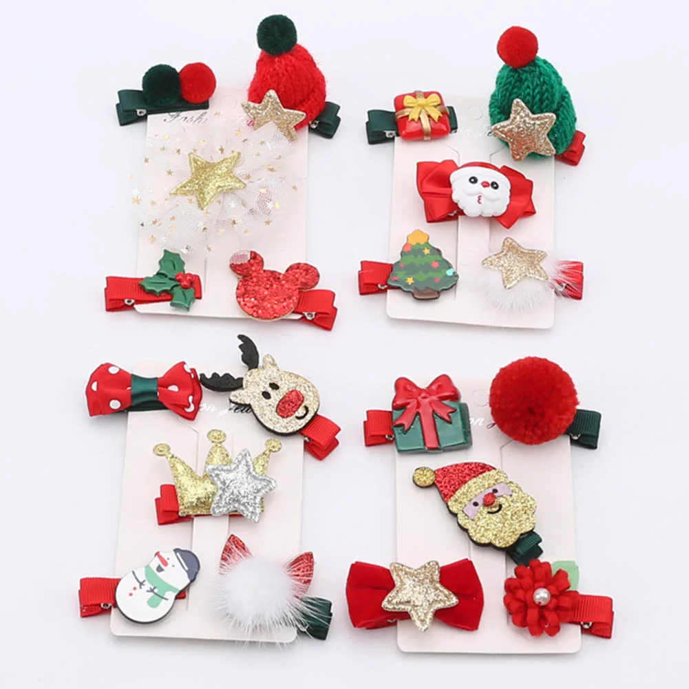 Xmas Hairpins Barrettes Gifts Children Hair Accessories 5 PCS /Set New