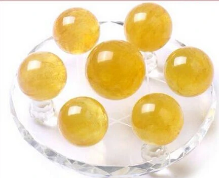 

A 331 3540mm atural yellow crystal ball ornaments ball feng shui transporter Lucky Seven array crafts business (0601)