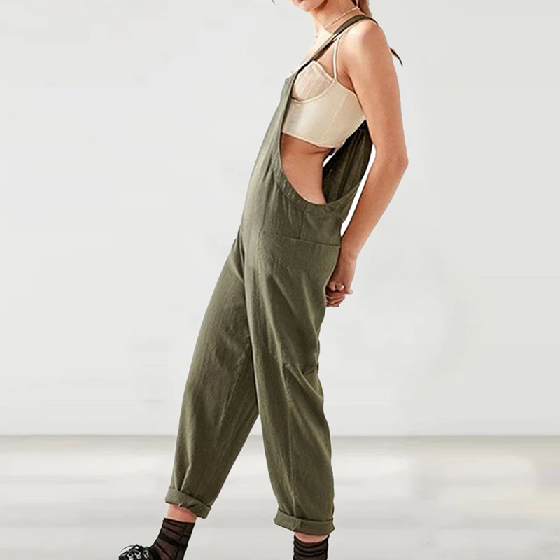 S-5XL Women's Jumpsuits Woman Casual Loose Long Harem Trousers Pants Plus Size Solid Romper Jumpsuit Female Sexy Bib Overalls