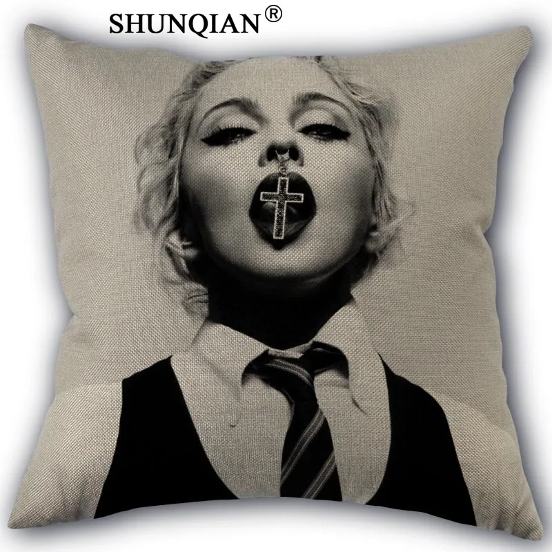 Pillowcase Madonna Наволочка на заказ хлопковые Льняные декоративные подушки чехлы Чехол для текстиля стул размером 45*45 см с одной стороны A1017 - Цвет: Pillowcase
