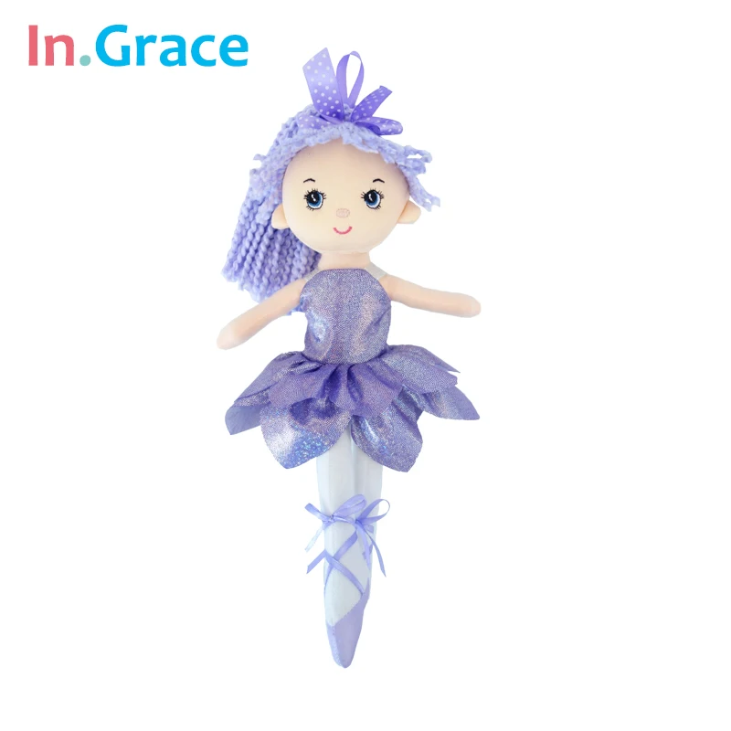 InGrace Бренд Новое поступление Искрящиеся куклы-балерины 3 цвета супер красивая маленькая Балерина Кукла Реалистичная кукла принцесса для девочек - Цвет: purple