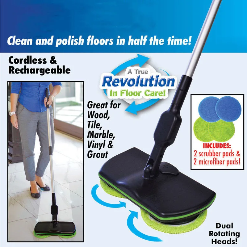 

New Magic Easy Microfiber Electric Broom 360 Rotating Mop Spin Spray Foot Switch Mop Floor Cleaning Mop Easy Bucket Dust Broom
