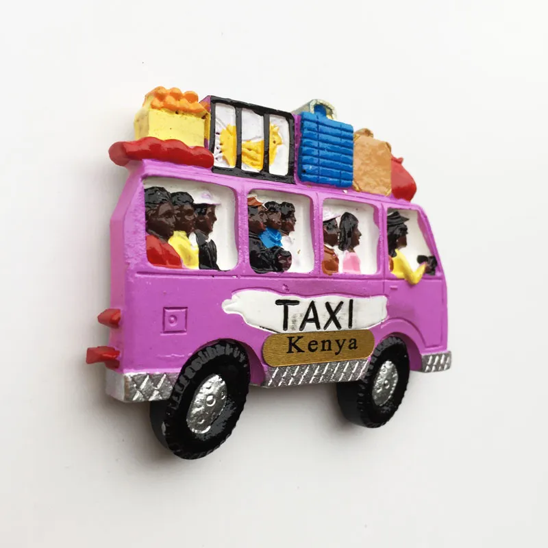 Африканский маленький автобус в форме наклейка на холодильник Творческий Кенийский пейзаж магниты на холодильник домашний Декор подарок оптом
