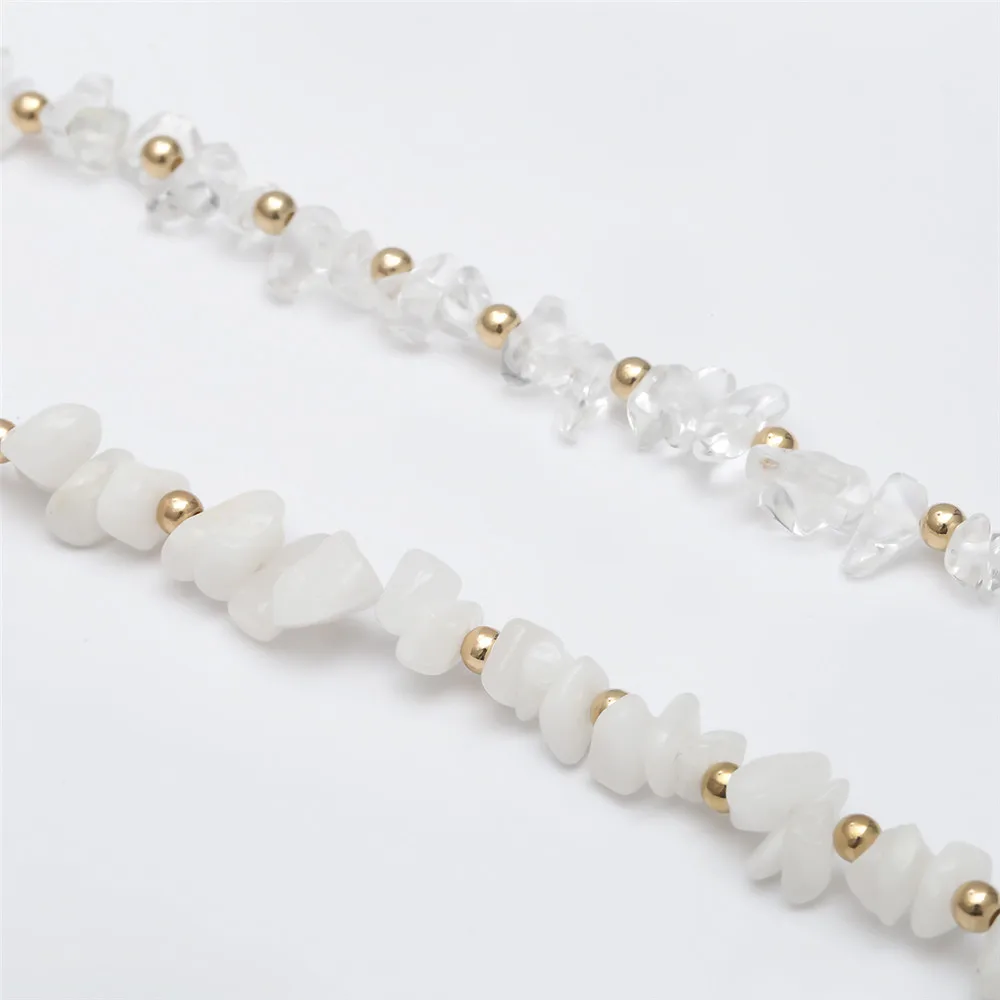 Прозрачный натуральный камень Чокер-ожерелье элегантное неправильное каменное ожерелье из бисера Короткие вечерние украшения для женщин