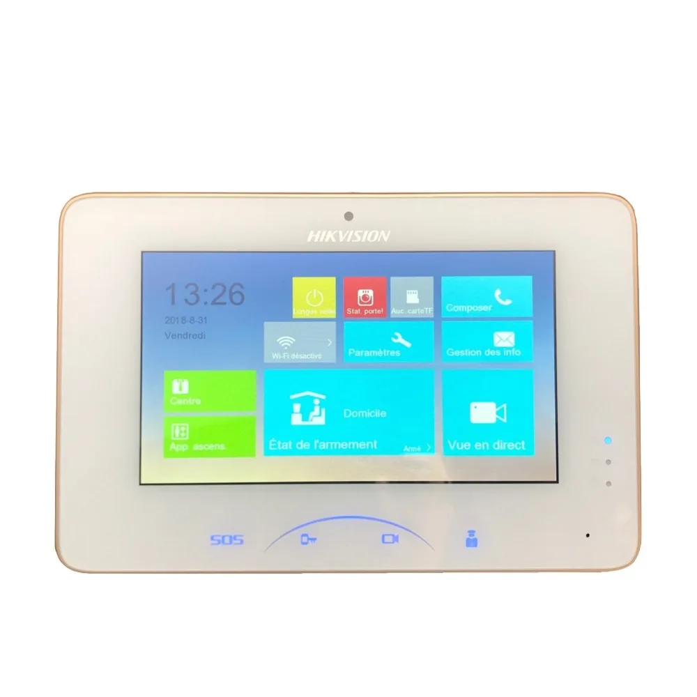 

Multi-language, Support Upgrade.Internationa Hik DS-KH8301-WT Indoor Video Touchscreen 7inch Monitor 1024X600 0.3MP camera