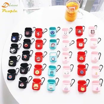 

1PCS Cute Cartoon Soft Silicone Bluetooth Wireless Earphone Case For Apple AirPods Earphone Cases Protector Case