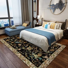 Европейский цветочный прикроватный коврик для спальни и ковриков, гостиной, дивана, журнального столика, кабинета, Нескользящие коврики с цветочным принтом