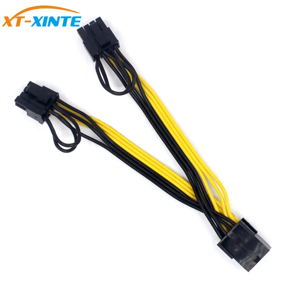 PCI-E PCIE 8p Female to 2Port Dual 8pin 6+2p Male GPU Graphics Video Card Power Cable Cord 18AWG Wire Cable for BTC Miner Mining