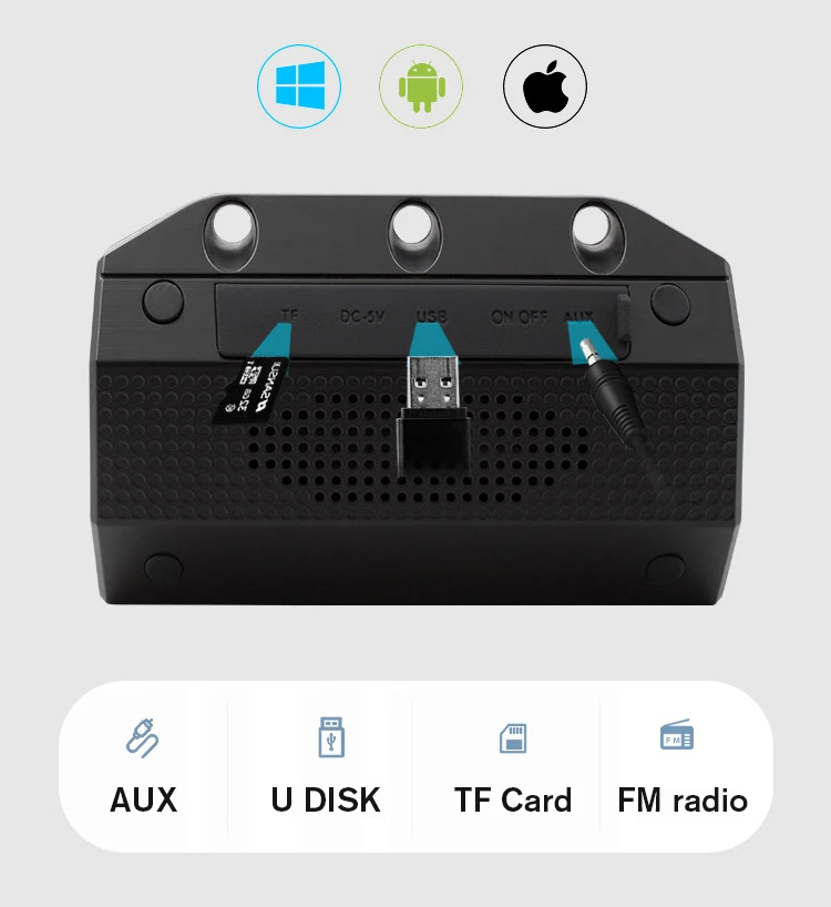 NBY мини беспроводной Bluetooth динамик Портативный Водонепроницаемый Открытый громкий динамик Поддержка TF карты 3D стерео HiFi звуковые коробки fm-радио