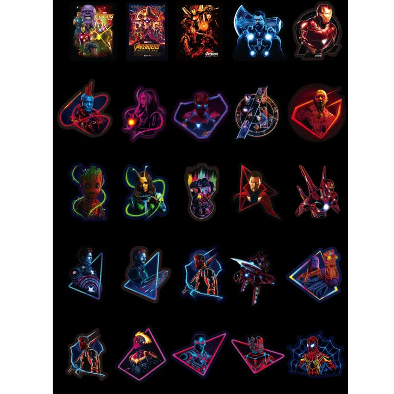 50 قطعة النيون سوبر hero المنتقمون ملصقات للأمتعة صائق المحمول لوح التزلج ملصقات دراجة بخارية الثلاجة قنبلة JDM ملصقا 50 قطعة النيون سوبر hero المنتقمون ملصقات للأمتعة صائق المحمول لوح التزلج ملصقات دراجة بخارية الثلاجة قنبلة JDM ملصقا