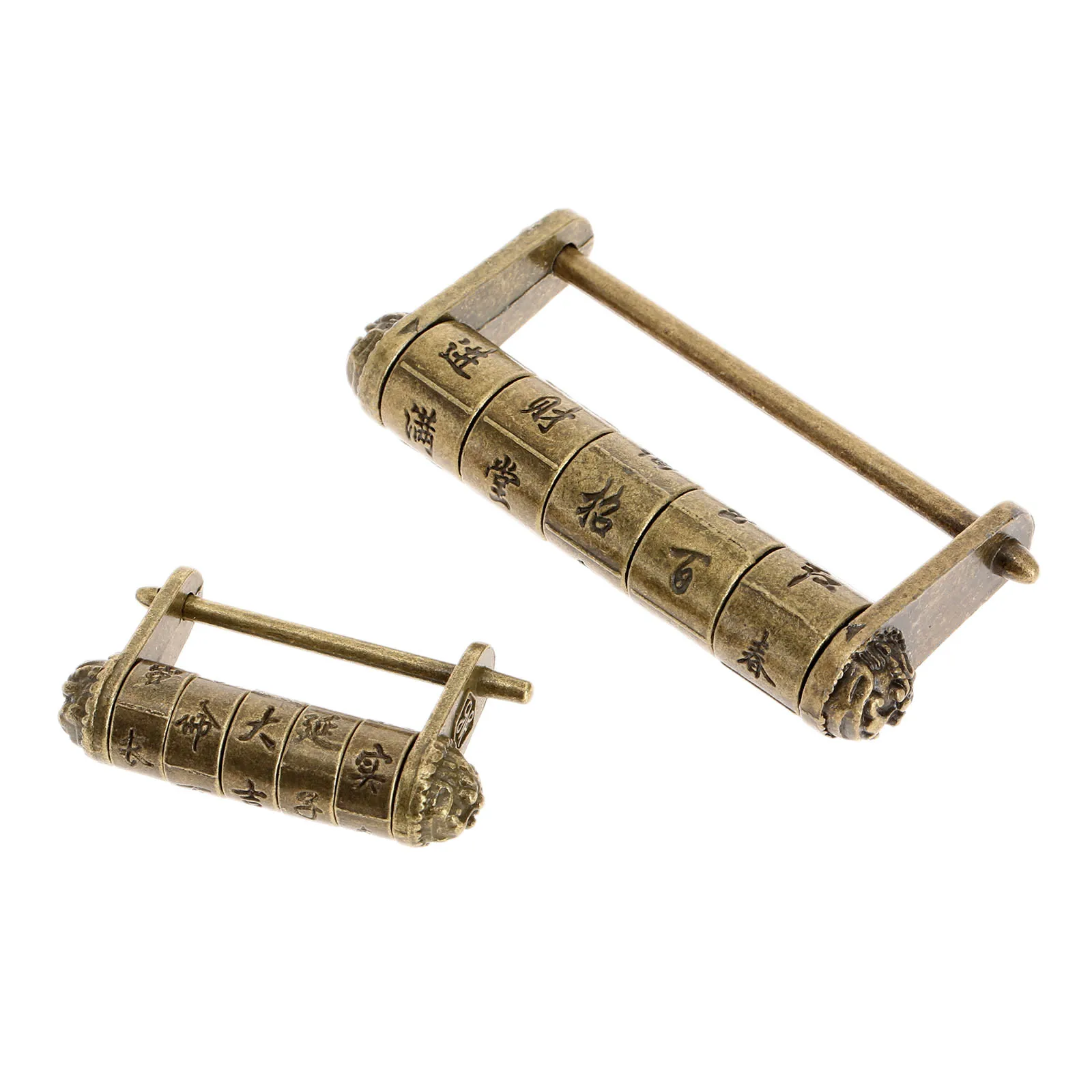 1Pc Zinc Alloy Chinese Vintage Antique Bronze Keyed Padlock Chinese Old